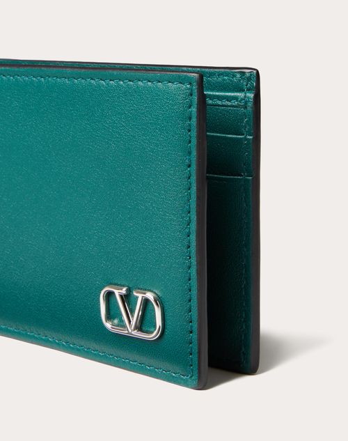 Valentino Garavani - Vlogo Signature Us Dollar Wallet - College Green - Man - Flap Wallets