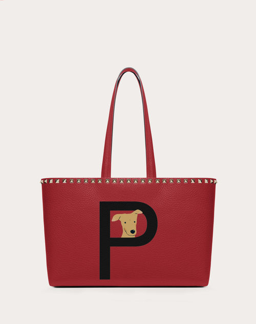 Valentino Garavani Valentino Garavani Rockstud Pet Customizable Small Tote Bag Woman Rosso V./Nero Onesize