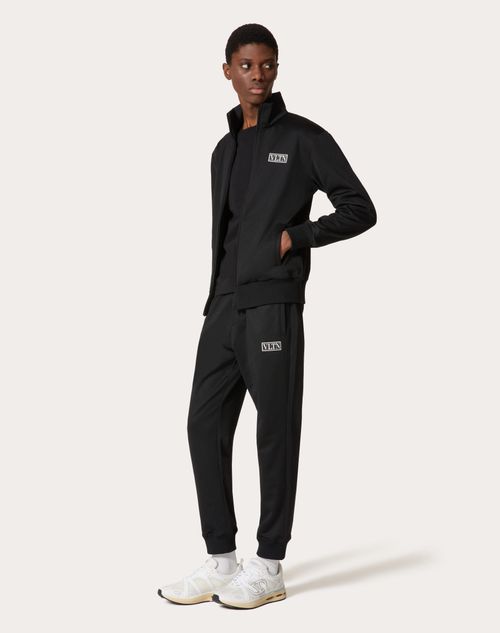 Valentino - Vltn Tag Technical Cotton Sweatshirt - Black - Man - Man Ready To Wear Sale