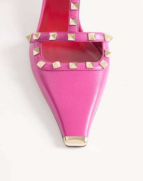 Valentino Garavani - Rockstud Court Shoes In Kid Leather 40mm - Fuchsia - Woman - Pumps And Slingbacks