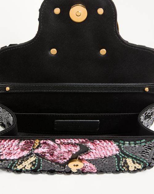 Valentino Garavani - Valentino Garavani Locò Small Embroidered Shoulder Bag - Multicolour - Woman - Shoulder Bags