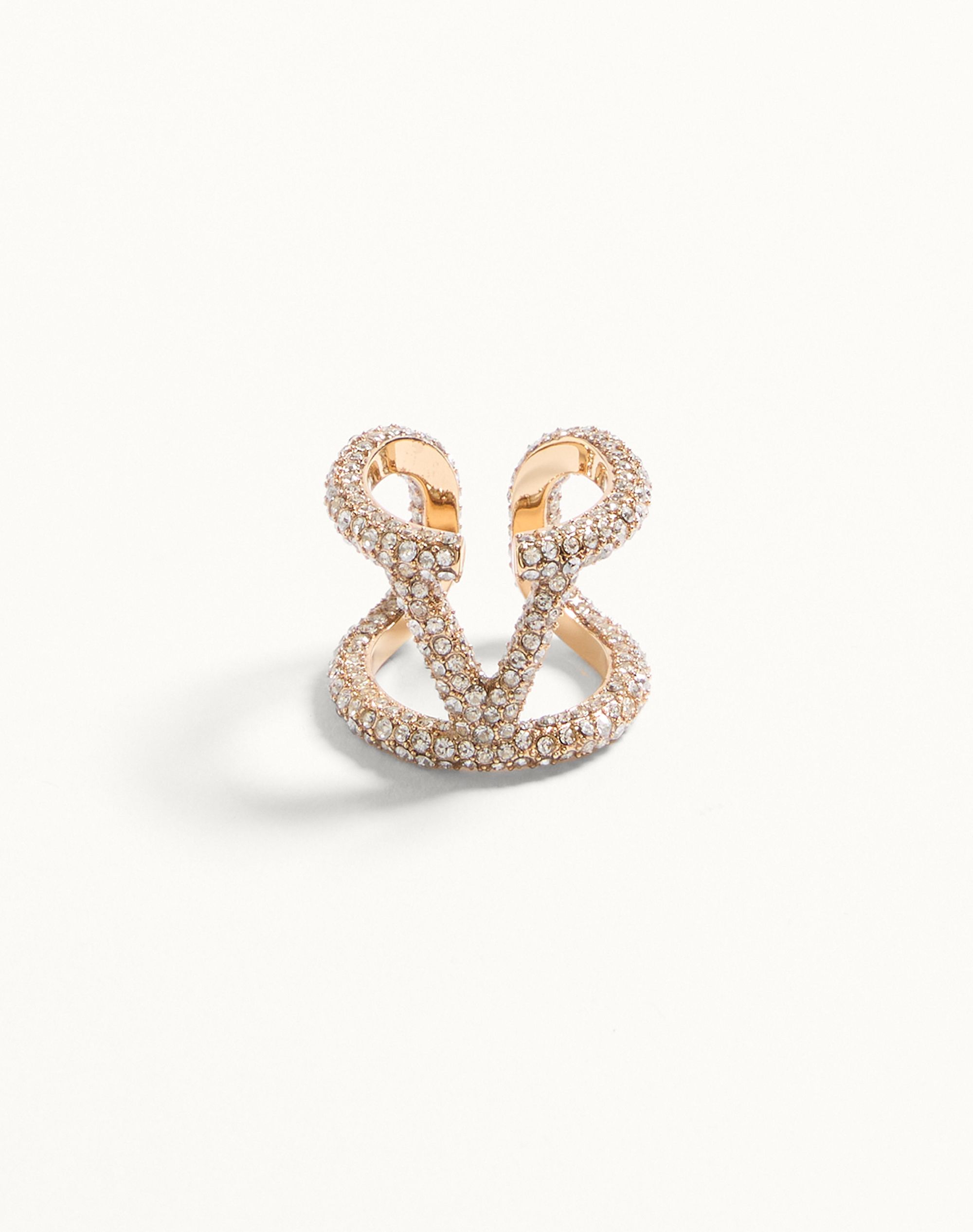 [VALENTINO] VLogo クリスタルリング Valentino Garavani VLogo Signature crystal-embellished Ring