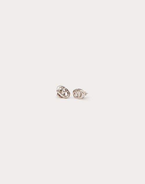 Valentino Garavani - Vlogo Boldies Metal Earrings - Palladium - Man - Jewellery