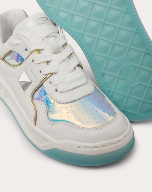 Valentino Garavani - One Stud Low Top Sneaker In Nappa Leather With Iridescent Details - White - Woman - Sneakers