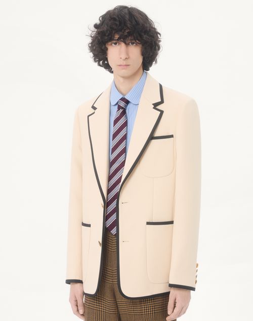 Valentino Garavani - Valentie Striped Silk Tie - Maroon/azure - Man - Accessories