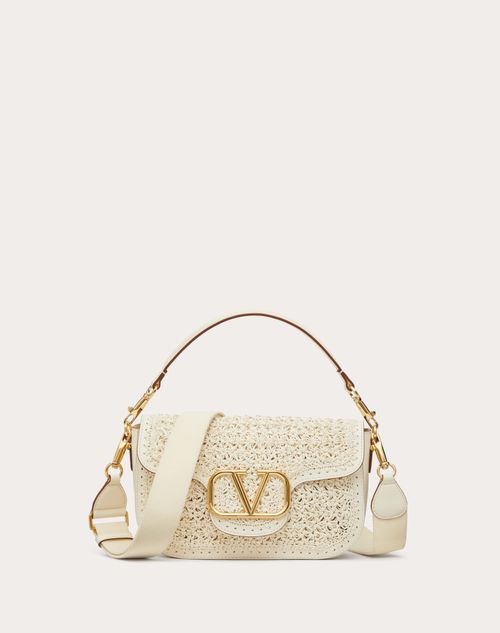 Valentino Garavani - Valentino Garavani Alltime Woven Leather Shoulder Bag - Ivory - Woman - Bags