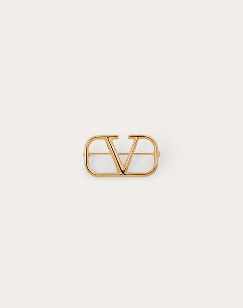 Vロゴ シグネチャー メタル ブローチ for ウィメンズ インチ ゴールド | Valentino JP