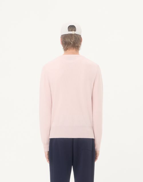 Valentino - Valentino Cashmere Sweater With Butterfly Embroidery - Pink - Man - Knitwear
