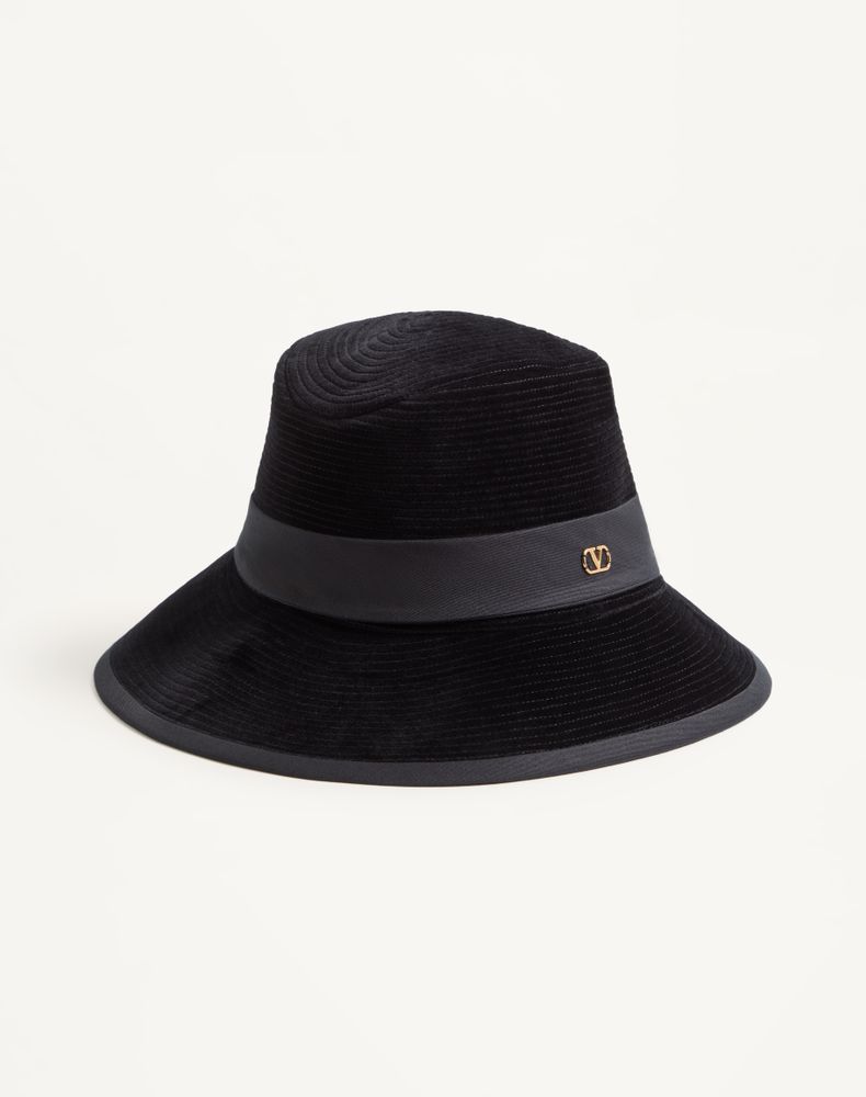 Valentino Garavani Vlogo Signature Cotton Hat. Woman Black 58