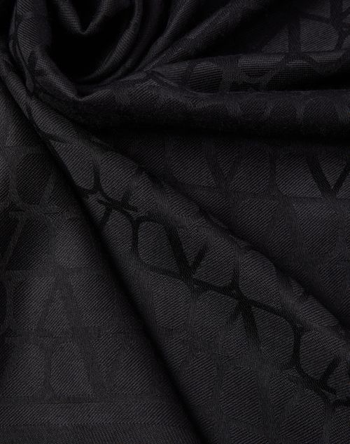 Valentino Garavani - Châle Toile Iconographe En Laine Et Soie - Noir - Femme - Accessoires Textiles