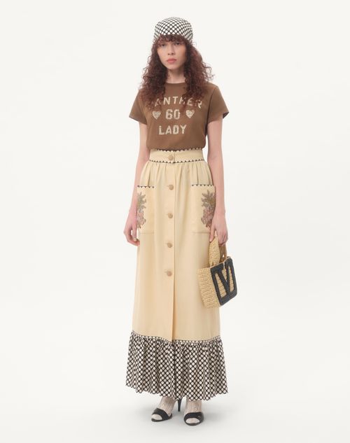 Valentino - Long Embroidered Skirt - Birch/multicolour - Woman - Skirts