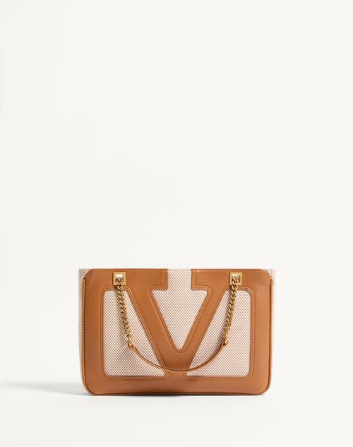 Valentino Garavani - Valentino Garavani Viva Superstar Small Canvas Shopping Bag - Natural/spice - Woman - Shelf - W Bags - Viva Superstar