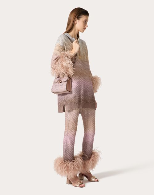 Valentino Garavani - Mini Vsling Handbag With 3d Embroidery - Rose Quartz - Woman - Valentino Garavani Vlogo Signature