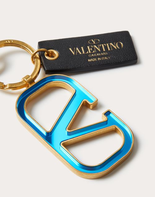 Valentino Garavani - Vlogo Signature Keychain - Blue - Man - Keyrings