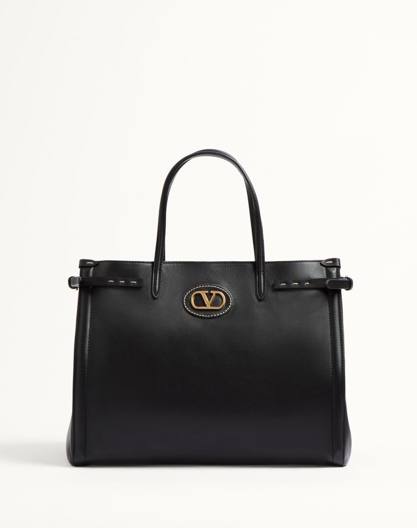 Valentino Handbags Borsa Shopping Media Valentino Garavani Antibes In Vitello per Uomo in Nero | Valentino IT