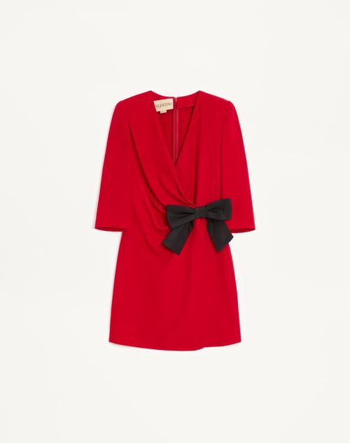 Valentino - Cady Couture Short Dress With Faille Bow - Paris/black - Woman - Ready To Wear