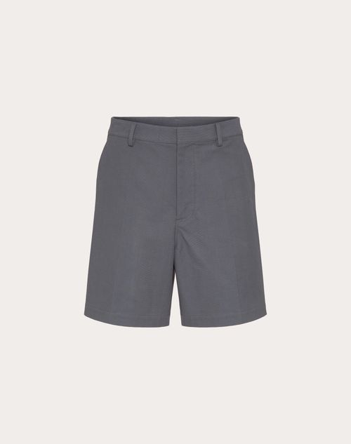 Stretch Cotton Canvas Bermuda Shorts With Rubberized V Stretch Cotton Canvas Bermuda Shorts With Rubberized V