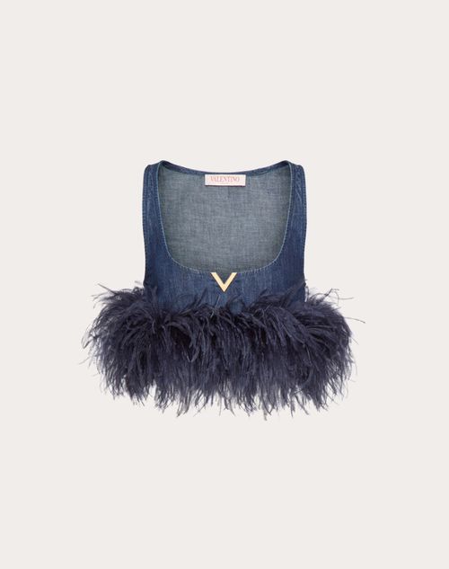 Valentino - Chambray Denim Top - Denim - Woman - Gifts For Her