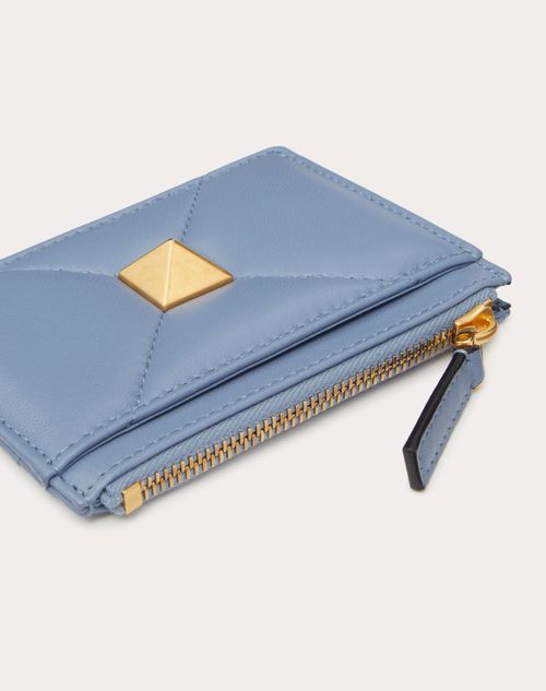 Valentino Garavani - Roman Stud Nappa Leather Coin Purse With Zipper - Azure - Woman - Woman Bags & Accessories Sale