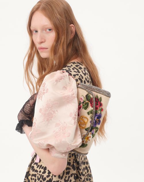 Valentino Garavani Vain Soft Embroidered Small Shoulder Bag Valentino Garavani Vain Soft Embroidered Small Shoulder Bag