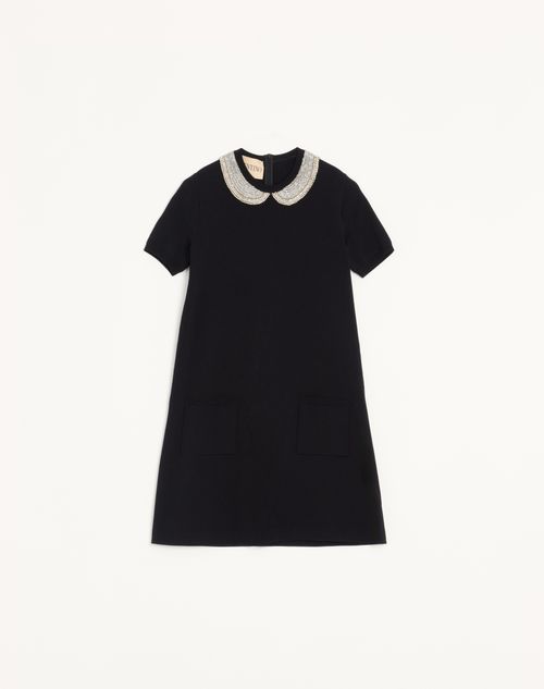 Valentino - Embroidered Stretch Viscose Dress - Black - Woman - Dresses