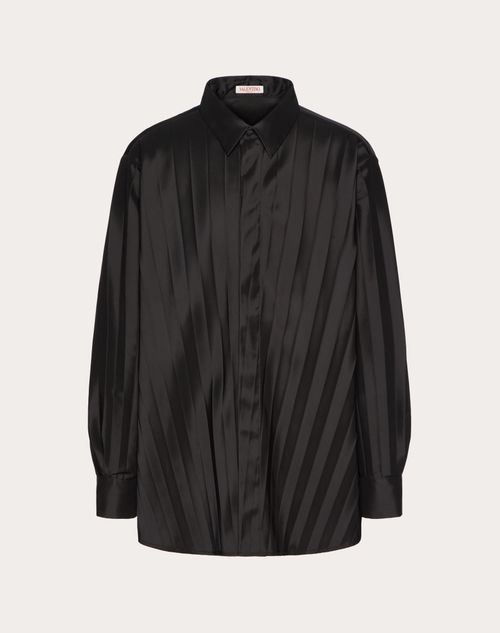 Valentino - Pleated Nylon Shirt - Black - Man - Shirts