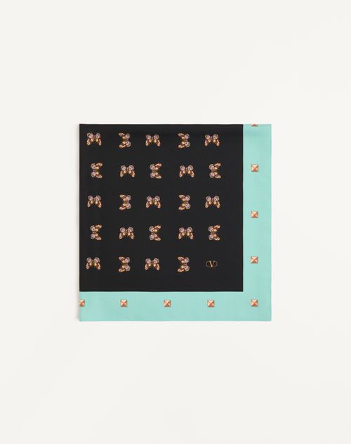 Valentino Garavani - Valentino Silk Scarf With All-over Butterflow Print - Black/multicolour - Man - Soft Accessories
