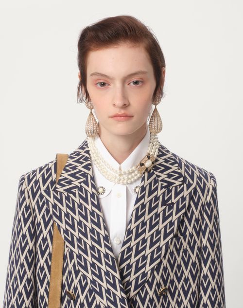 Cotton Popeline Shirt for Woman in Optic White | Valentino US Cotton Popeline Shirt for Woman in Optic White | Valentino US