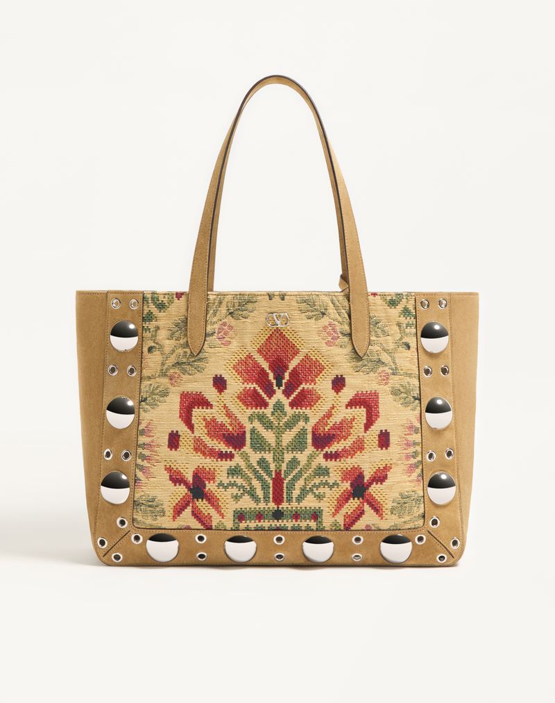 VALENTINO ヴァレンティノ ガラヴァーニ ネルコート ジャカードファブリック ミディアム トート