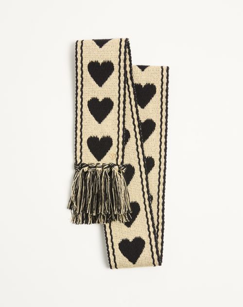 Valentino Garavani - Antibes Cotton Scarf With Fringe - Butter/black - Man - Accessories
