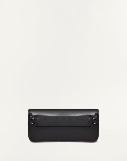 Valentino Garavani Locò Crossbody Calfskin Bag for Man in Black 