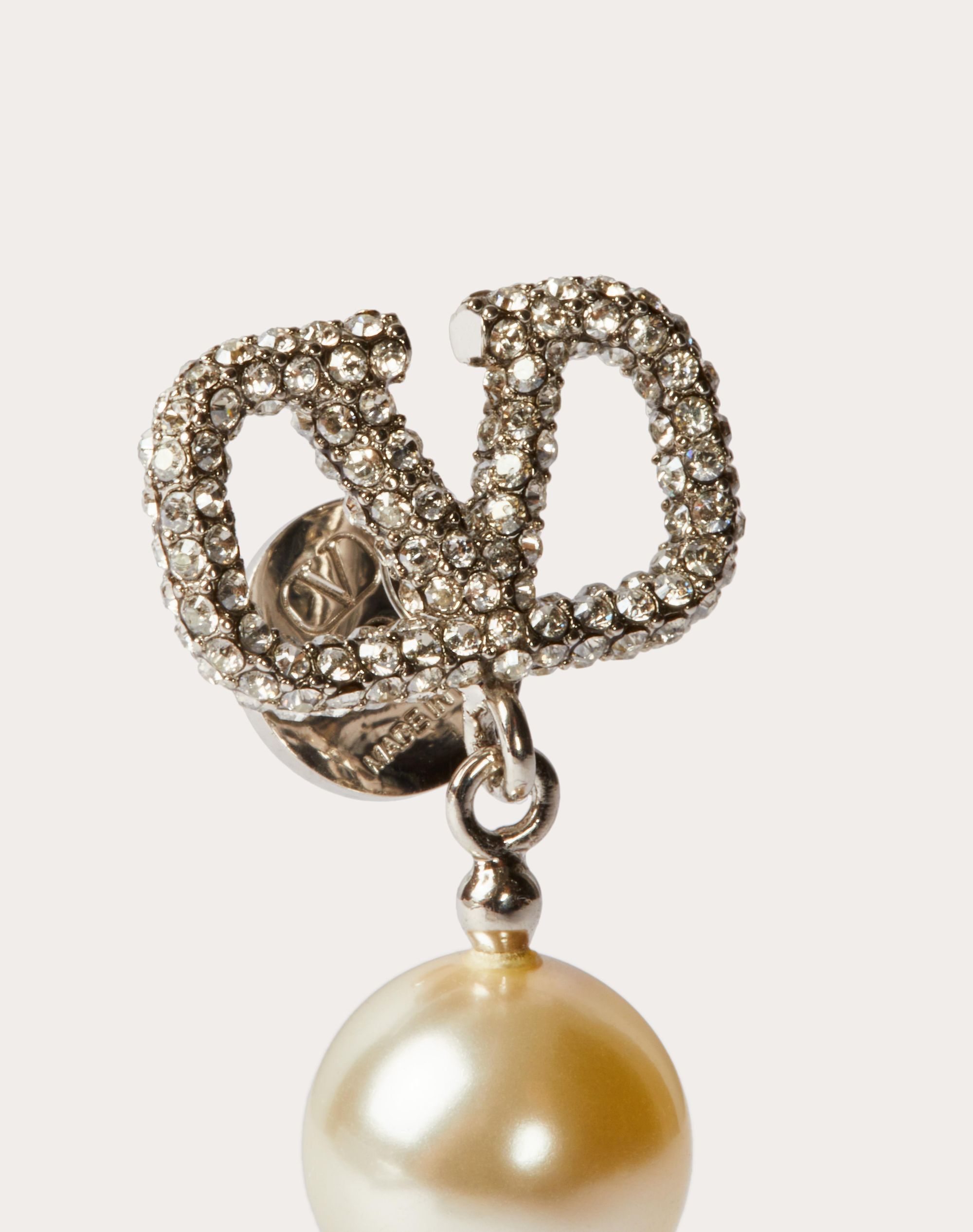ピアス VALENTINO GARAVANI VLOGO EARRINGS WITH SWAROWSKI CRYSTALS Vlogo Signature Metal And Swarovski® Crystal Earrings for