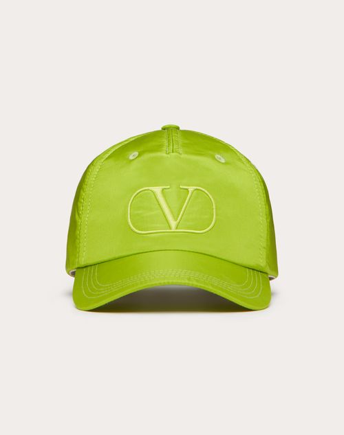 Valentino Garavani - Vlogo Signature Silk Baseball Cap - Lime - Man - Man Sale