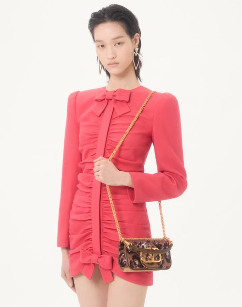 Valentino Garavani - Valentino Garavani Locò Small Embroidered Animalier Shoulder Bag - Brown/multicolour - Woman - Shoulder Bags