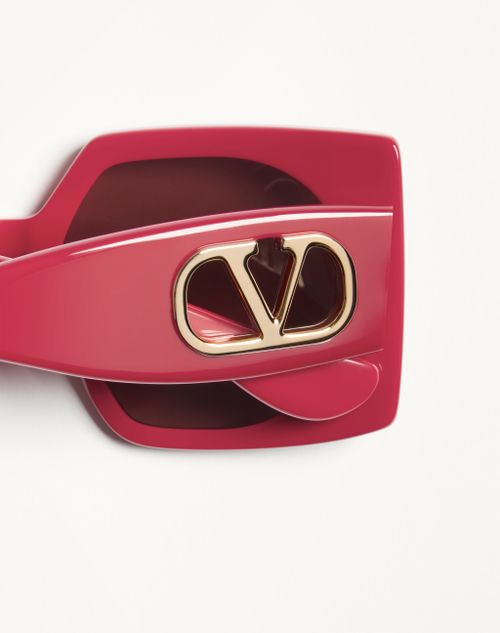 Valentino - Rectangular Acetate Eyewear - Red - Woman - Akony Eyewear - Accessories