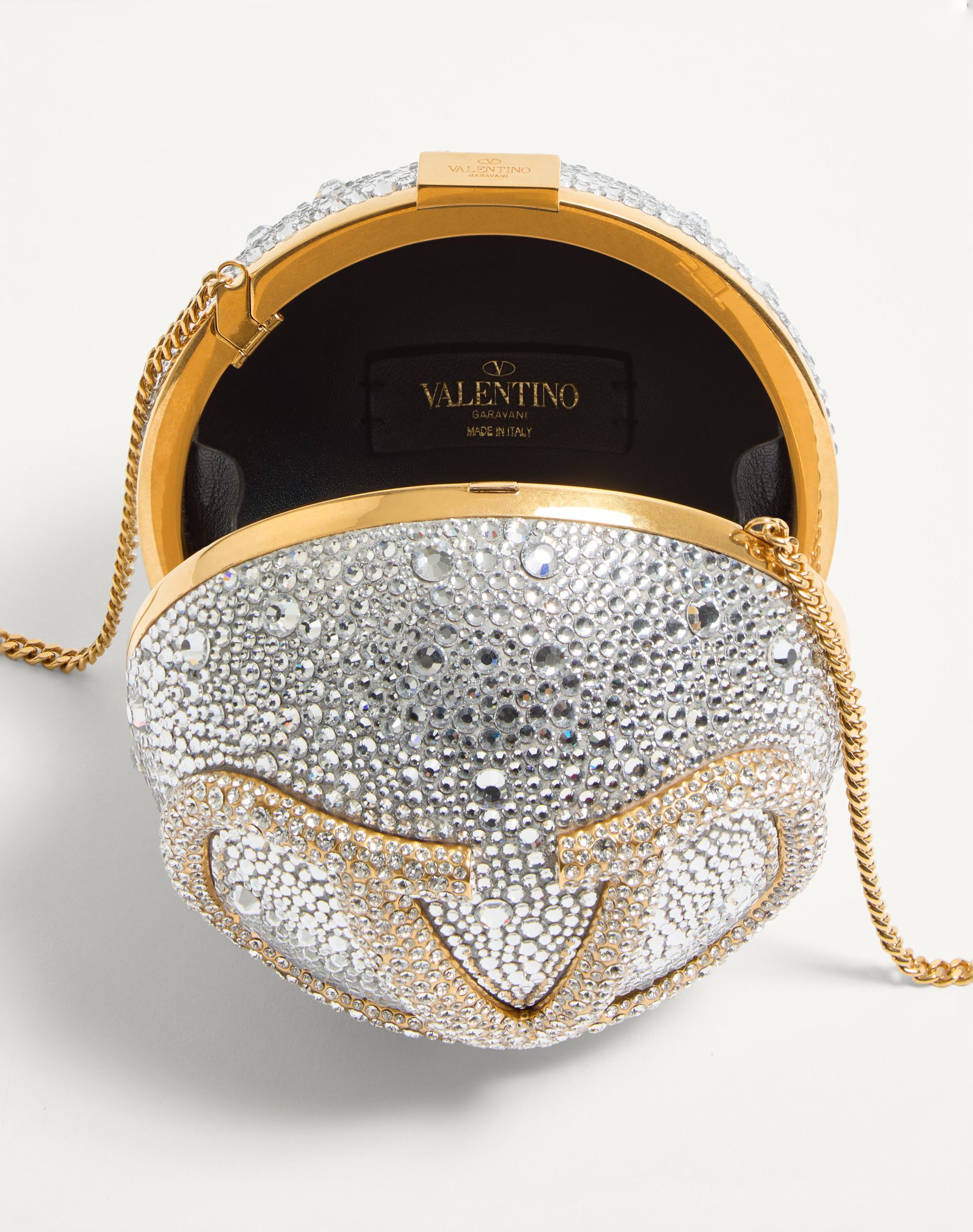 Vlogo Signature Metal And Swarovski® Crystal Minaudière for Vlogo Signature Metal And Swarovski® Crystal Minaudière for