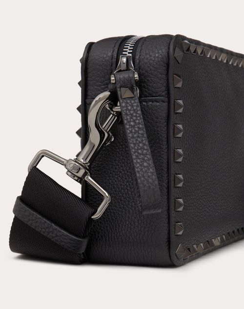 VALENTINO, Logo strap crossbody bag, BLACK, Men