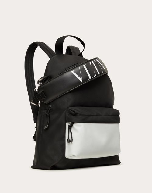 Vltn Nylon Backpack for Man in Black | Valentino US