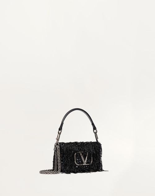 Valentino Garavani - Valentino Garavani Locò Small Embroidered Shoulder Bag - Black - Woman - Woman Bags & Accessories Sale
