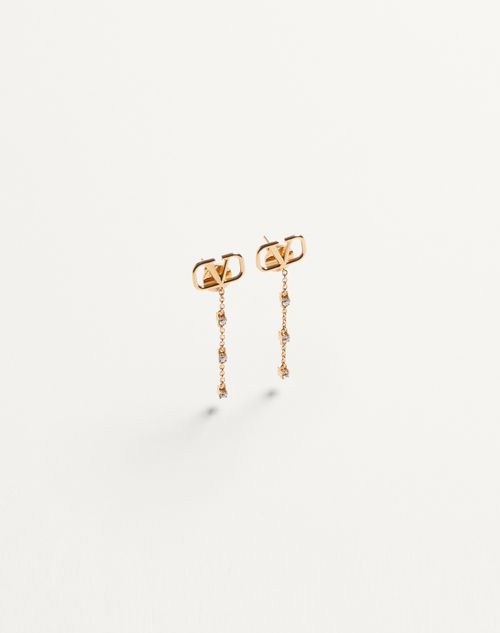 Valentino Garavani - Vlogo Signature Metal And Swarovski® Crystal Earrings - Gold - Woman - Jewellery