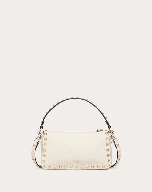 Small Rockstud Grainy Calfskin Crossbody Bag for Woman in Water Lilac