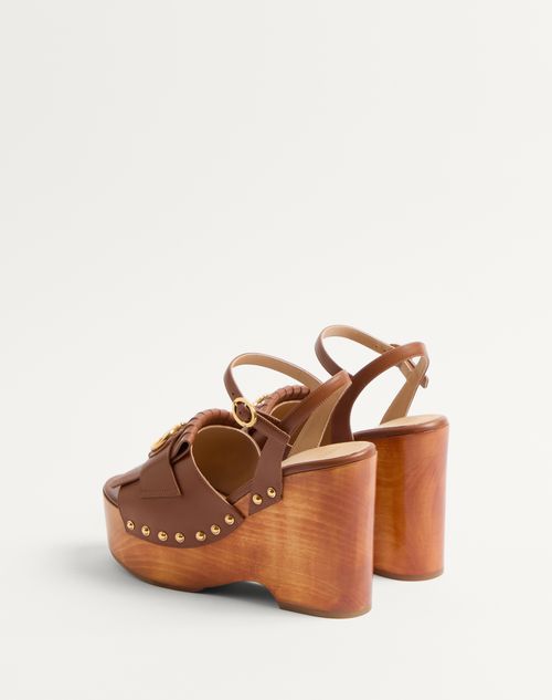 Vlogo Signature Calfskin Clog Sandal With Fringes 120mm for Vlogo Signature Calfskin Clog Sandal With Fringes 120mm for