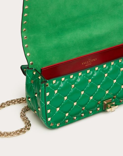 Valentino Green Smooth Leather Rockstud Mini Backpack Bag