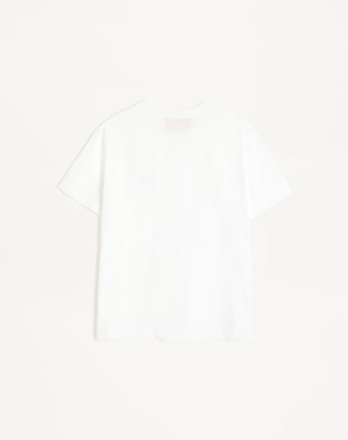 Valentino - Cotton T-shirt With Vlogo Patch - Ivory - Man - T-shirts And Sweatshirts