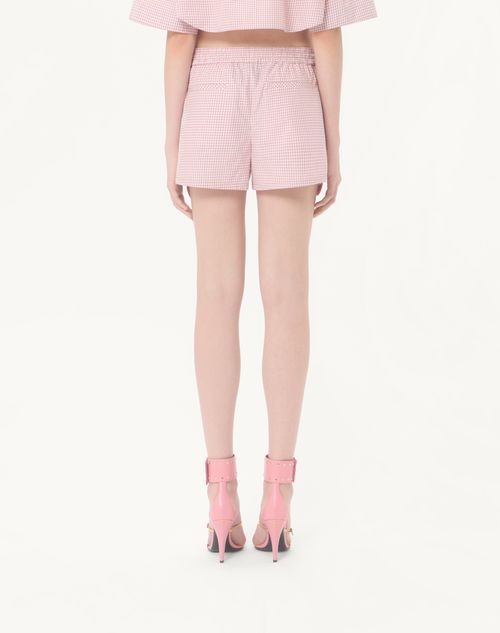 Valentino - Check Pattern Shorts - Pink/ivory - Woman - Trousers And Shorts