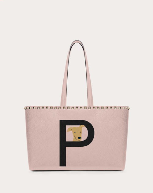 Valentino Garavani - Valentino Garavani Rockstud Pet Customizable Small Tote Bag - Rose Quartz/black - Woman - Rockstud Pet - Bags