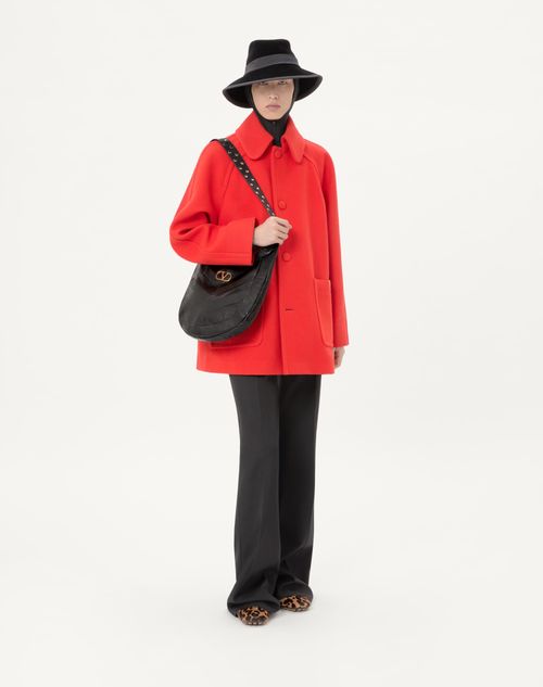 Valentino Garavani - Valentino Garavani Hoboho Nappa Leather Hobo Bag With Chevron Pattern - Black - Woman - Woman F&f Integration