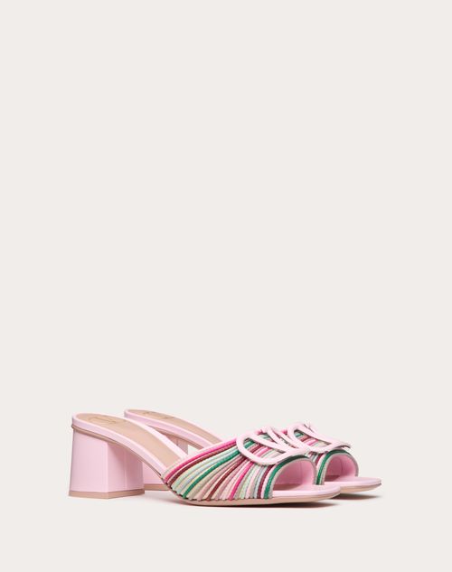 Valentino Garavani - Vlogo Signature Slide Sandal In Nappa 60mm - Multicolored - Woman - Sandals