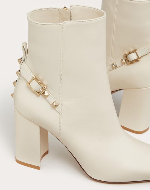 Valentino Garavani - Rockstud Nappa Ankle Boot 90mm - Light Ivory - Woman - Boots