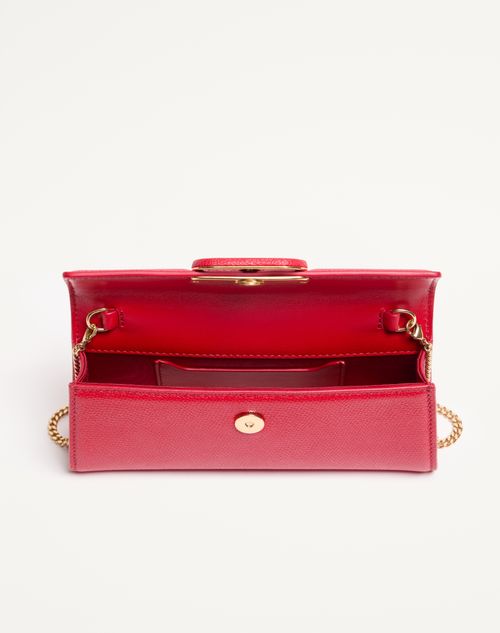 Valentino Garavani - Valentino Garavani Vsling Mini Handbag In Grainy Calfskin - Rouge Pur - Woman - Top Handle Bags